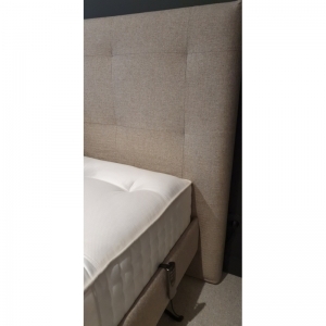 Hoofdbord+bedkader+inlegboxen beige