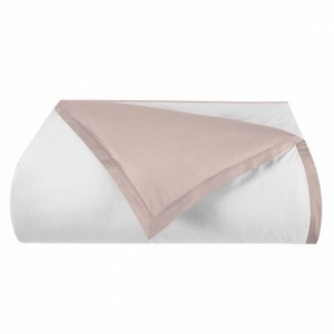 Donsovertrek satijn + slopen white/pink