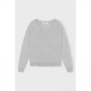 Pull kashmir v-hals light grey