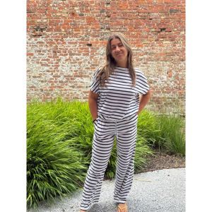 Broek stripe white/mi
