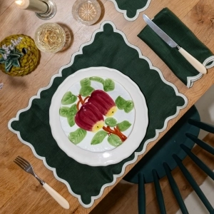 Placemat linnen 10 forest green