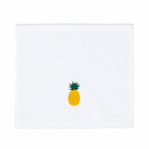 gastdoekje geborduurd 00 white ananas